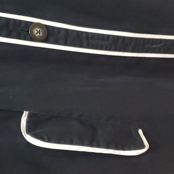 Black Trench coat with Cream Trim - Picture 5 of 5